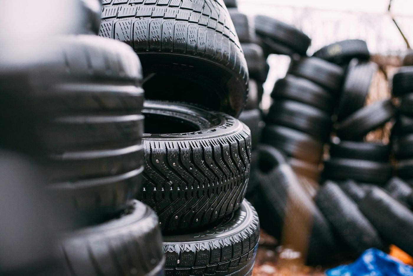 Stack of tyres