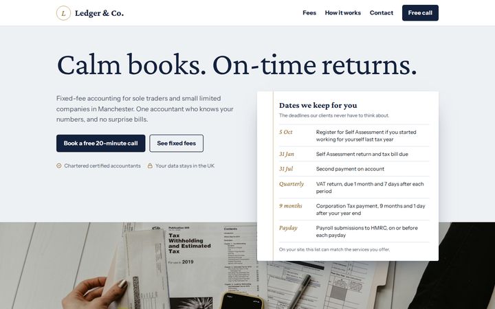 Ledger and Co. example website